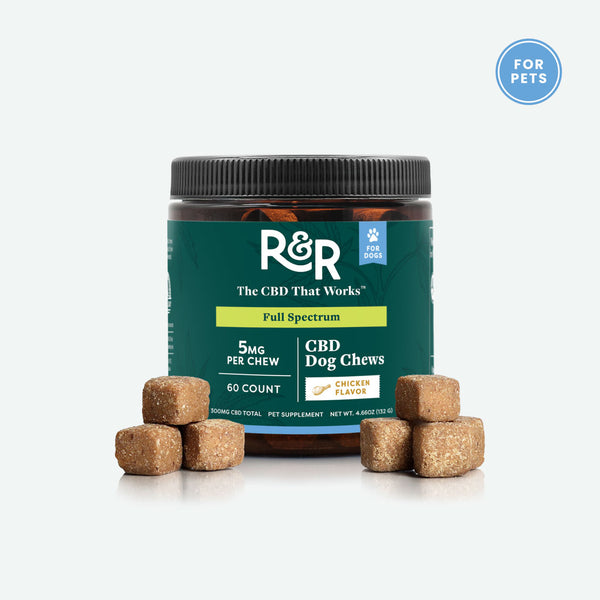 R R CBD 5mg Hemp Extract Dog Chews Chicken Flavored